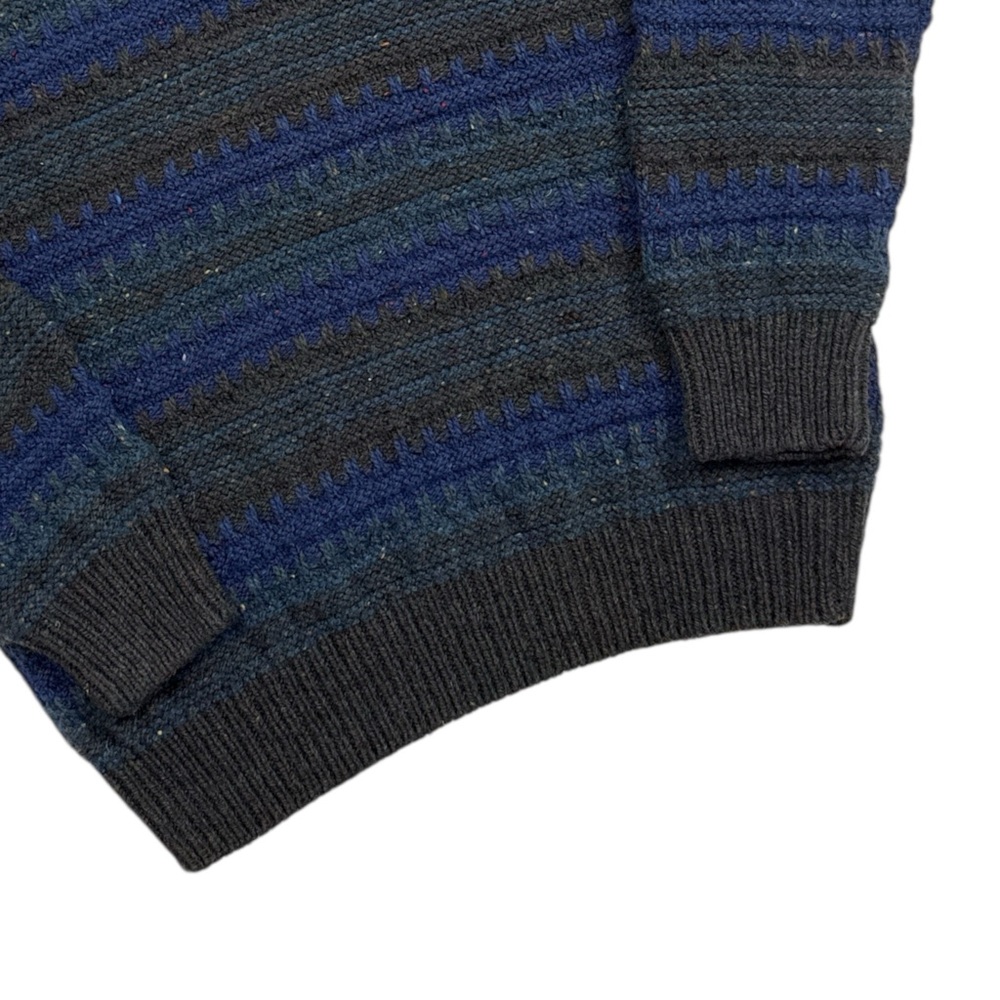 Skye Knitwear Striped Crewneck Sweater -‎ Blue and Black Wool/Silk Men’s Medium - Picture 4 of 7